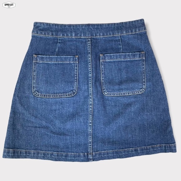 Madewell Zip Denim Jean A-line Skirt with Pockets Style G5457 - Picture 5 of 12